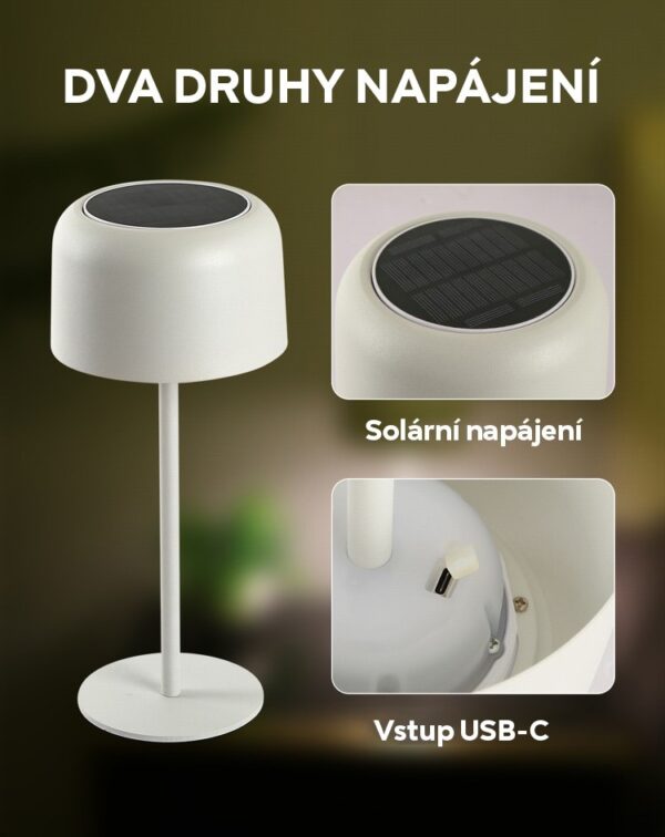 Immax 08497L LED solární venkovní stolní svítidlo CARO | 4W integrovaný LED zdroj | 150lm | 2700K