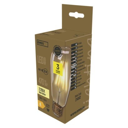 EMOS Z74302 LED žárovka Vintage | 4W E27 | 470lm | 2200K