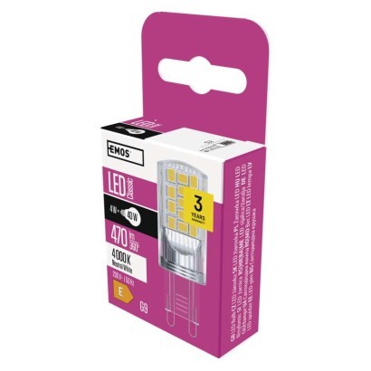 EMOS ZQ9545 LED žárovka Classic | 4W G9 | 470lm | 4000K