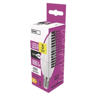 EMOS ZQ3231 LED žárovka Classic | 7,3W E14 | 806lm | 4000K