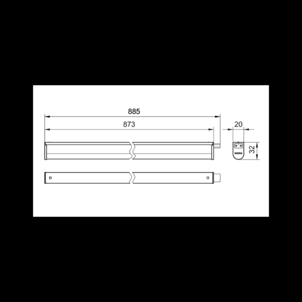 Philips 8720169510388 LED nástěnné svítidlo Projectline Batten | 9,6W integrovaný LED zdroj | 1120lm | 3000+4000+6500K