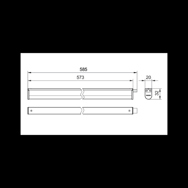 Philips 8720169510395 LED nástěnné svítidlo Projectline Batten | 6,5W integrovaný LED zdroj | 750lm | 3000+4000+6500K