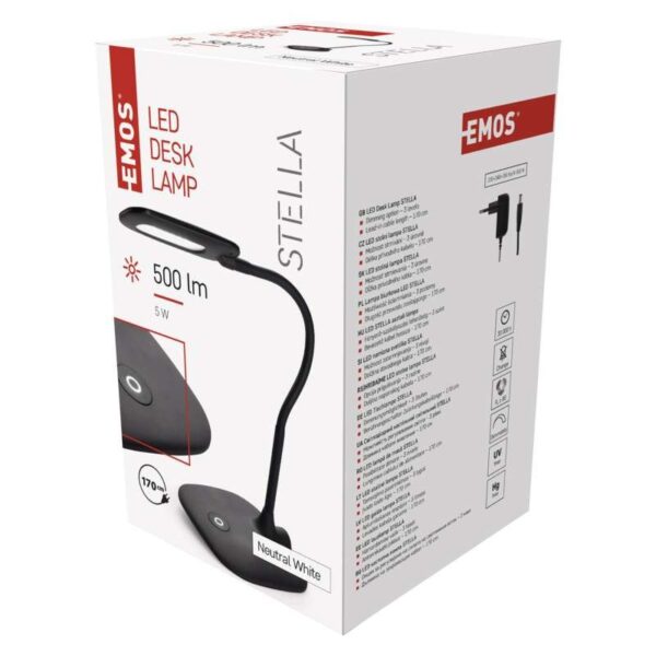 EMOS Z7602B LED stolní lampička STELLA | 6,5W integrovaný LED zdroj | 400lm | 4000K