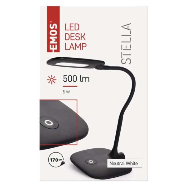 EMOS Z7602B LED stolní lampička STELLA | 6,5W integrovaný LED zdroj | 400lm | 4000K