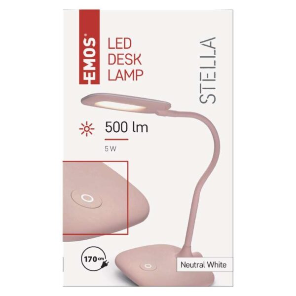 EMOS Z7602P LED stolní lampička STELLA | 6,5W integrovaný LED zdroj | 400lm | 4000K