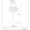 Lucide L278890238 LED venkovní stolní svítidlo JUSTINE | 2W integrovaný LED zdroj | 210lm | 2700K
