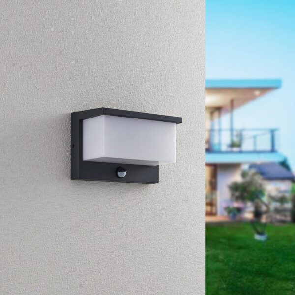 Trio 240969142 LED nástěnné svítidlo Nestos 1x13W | 1300lm | 3000K | IP54 - senzor pohybu, antracit