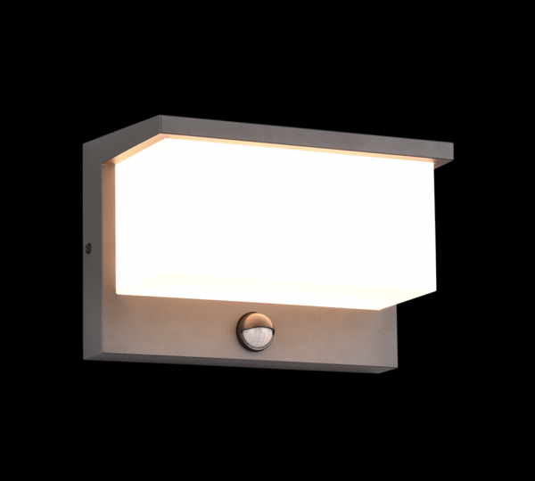 Trio 240969142 LED nástěnné svítidlo Nestos 1x13W | 1300lm | 3000K | IP54 - senzor pohybu, antracit