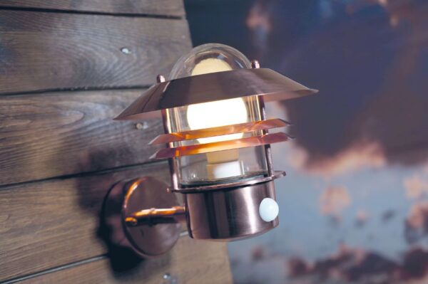 Nordlux Blokhus Sensor (měď) Venkovní nástěnná světla s čidlem kov, sklo IP54 25031030