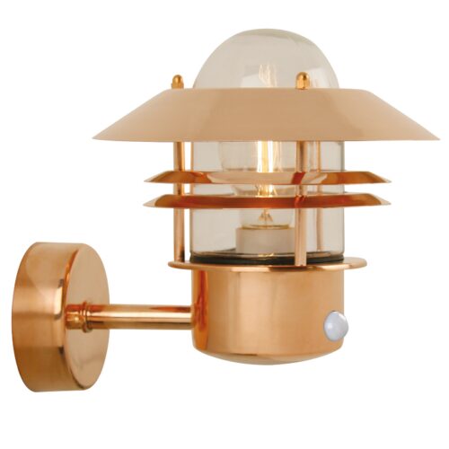 Nordlux Blokhus Sensor (měď) Venkovní nástěnná světla s čidlem kov, sklo IP54 25031030