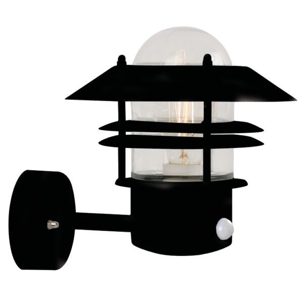 Nordlux Blokhus Sensor (černá) Venkovní nástěnná světla s čidlem kov, sklo IP54 25031003