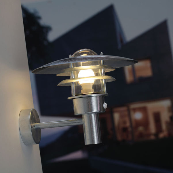 Nordlux Lønstrup 32 Sensor (galvanizovaná ocel) Venkovní nástěnná světla s čidlem kov, sklo IP44 71412031