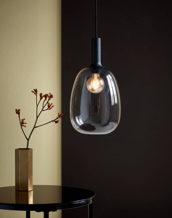 Nordlux Alton (Ø23cm) kouřové sklo, černá sklo, kov IP20 47303047