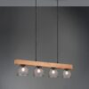 Trio R30704067 závěsné stropní svítidlo Cestino 4x28W | E14 - starožitný nikl, dřevo