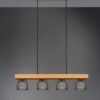 Trio R30704067 závěsné stropní svítidlo Cestino 4x28W | E14 - starožitný nikl, dřevo