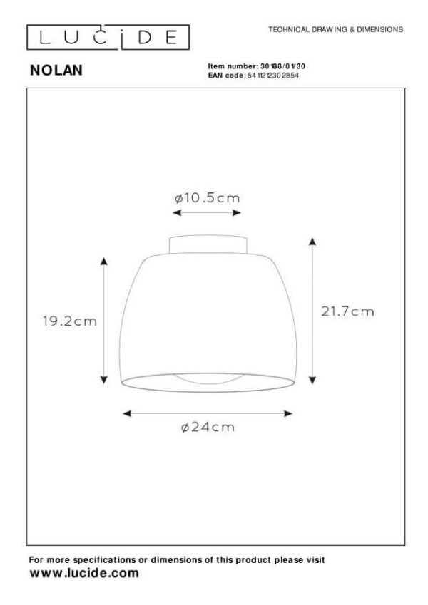 Lucide L301880130 přisazené stropní svítidlo NOLAN  E27