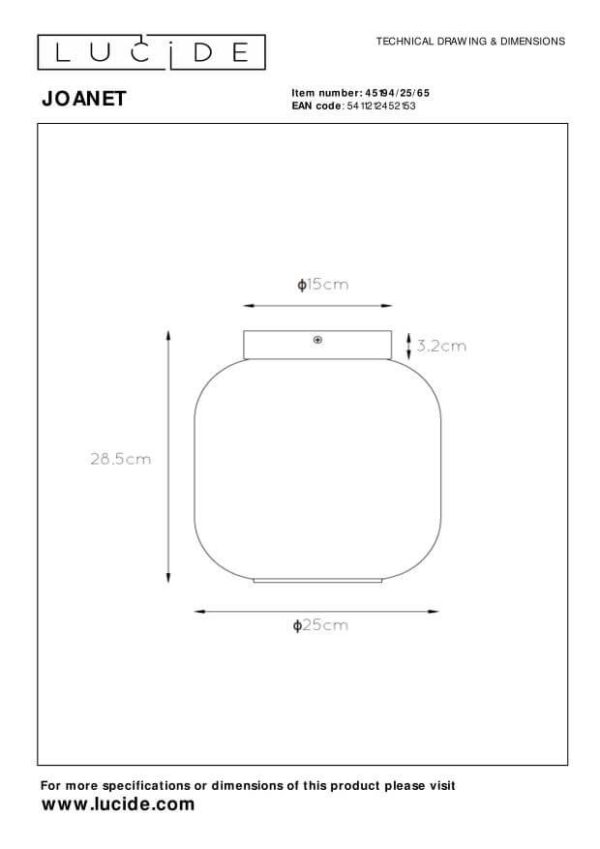 Lucide L451942565 přisazené stropní svítidlo JOANET  E27
