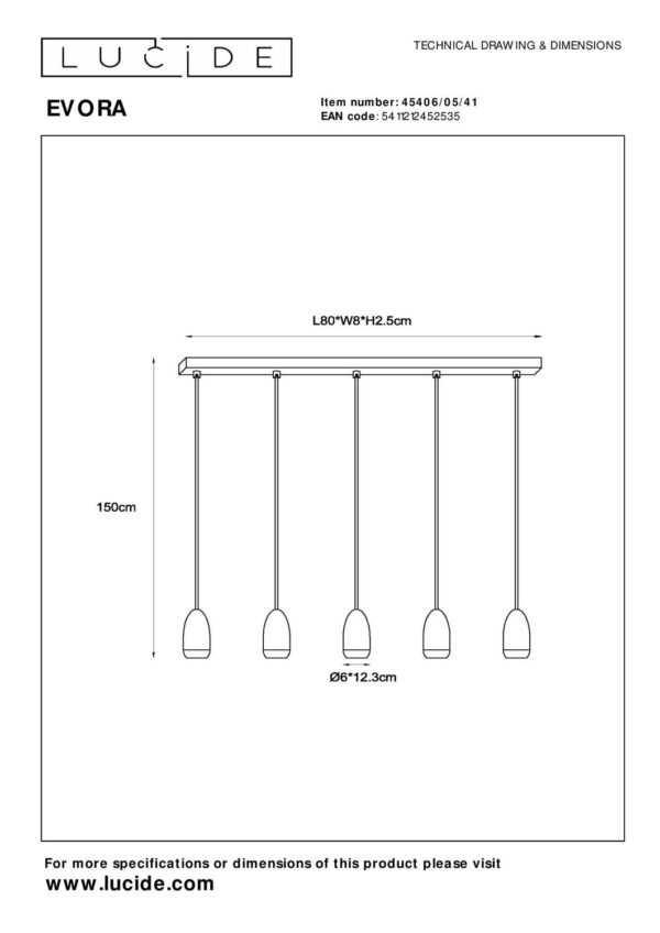 Lucide L454060541 závěsné stropní svítidlo EVORA  GU10