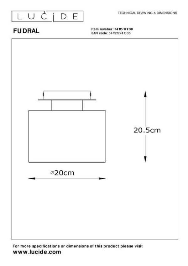 Lucide L741150130 přisazené stropní svítidlo FUDRAL  E27
