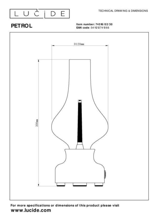 Lucide L745160230 LED stolní lampička JASON  | 2W integrovaný LED zdroj | 122lm | 3000K