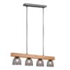 Trio R30704067 závěsné stropní svítidlo Cestino 4x28W | E14 - starožitný nikl, dřevo