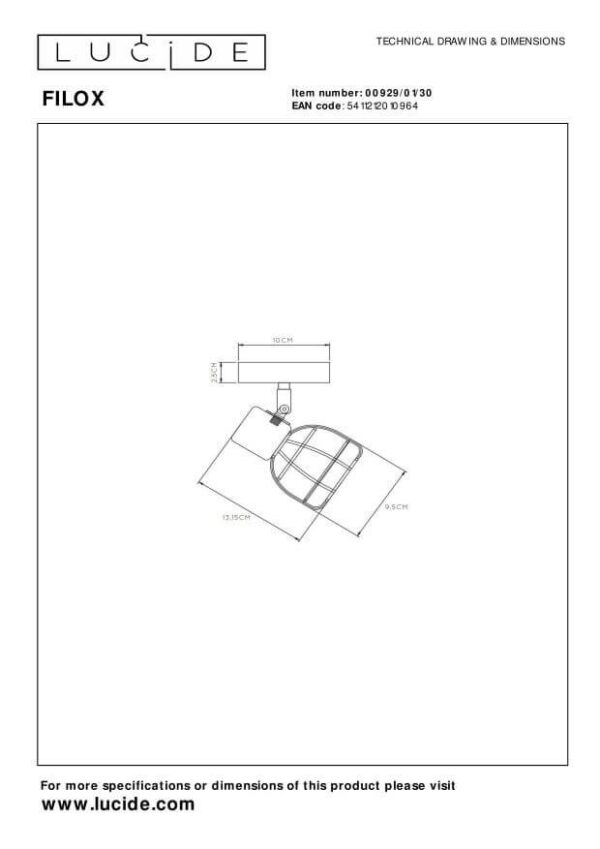 Lucide L009290130 bodové stropní svítidlo FILOX E14