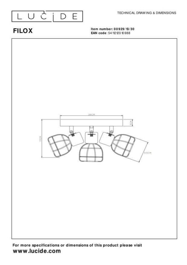 Lucide L009291330 bodové stropní svítidlo FILOX E14