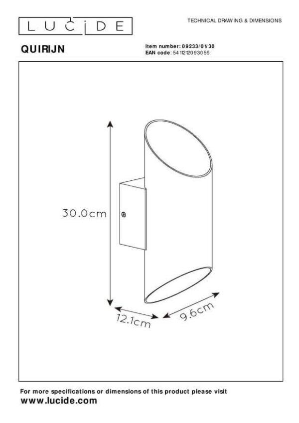 Lucide L092330130 nástěnné svítidlo QUIRIJN  G9