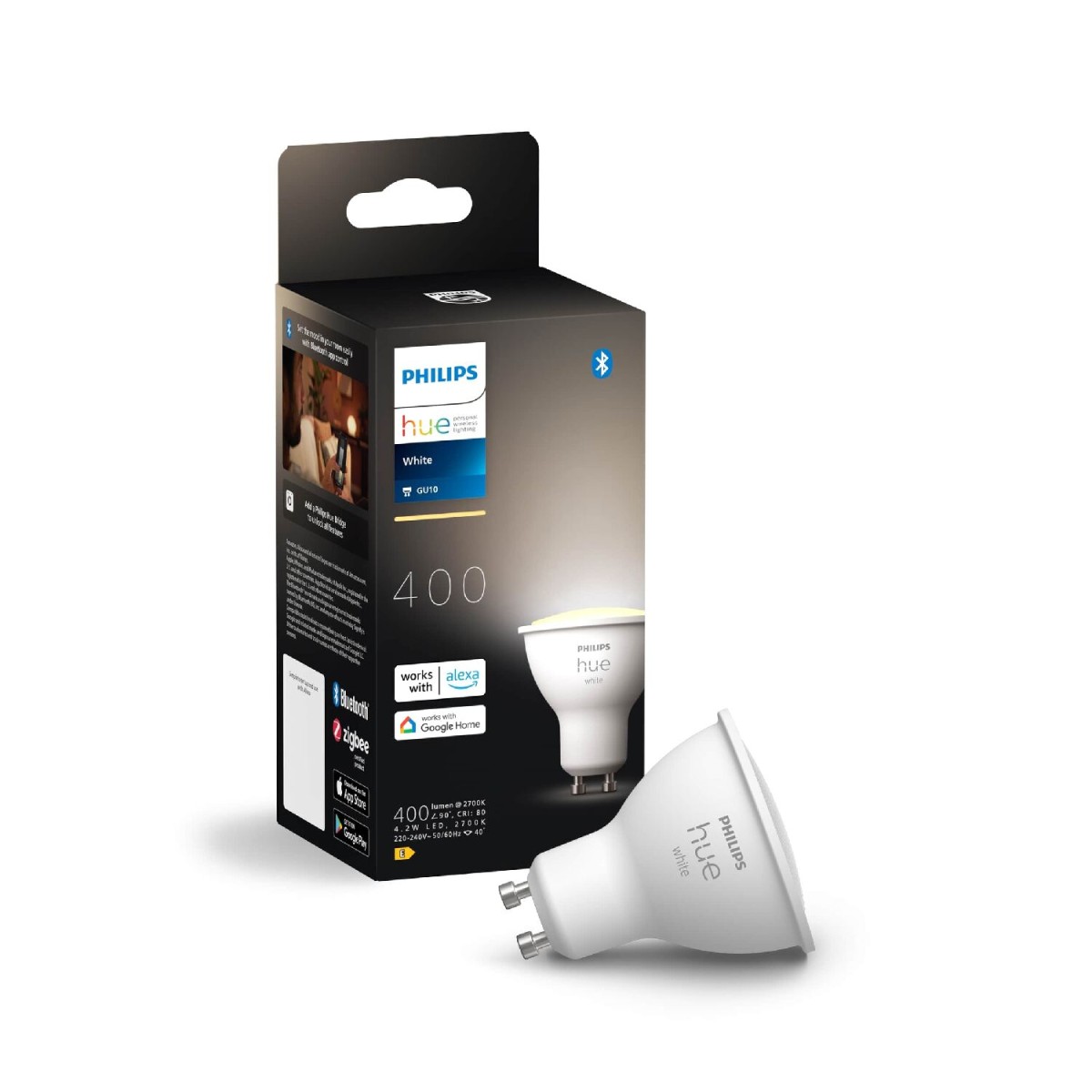 Philips Hue 8720169230170 LED inteligentní žárovka | 4,2W GU10 LED | 400lm | 2700K