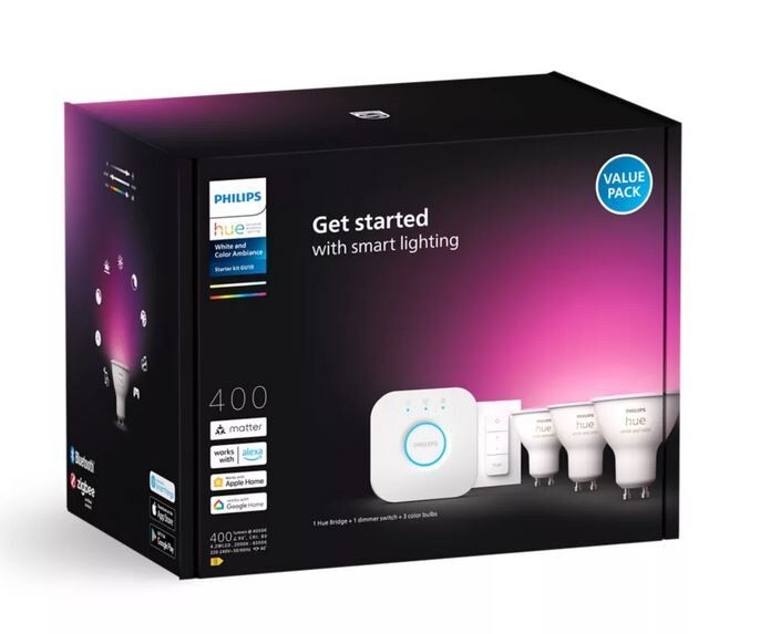 Philips Hue 8720169254503 LED startovací sada | 4,2W GU10 LED | 400lm | 2000-6500+RGBK