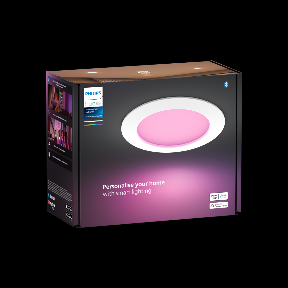 Philips Hue 8720169264212 LED koupelnové bodové svítidlo Slim downlight | 12W integrovaný LED zdroj | 2200-6500+RGBK
