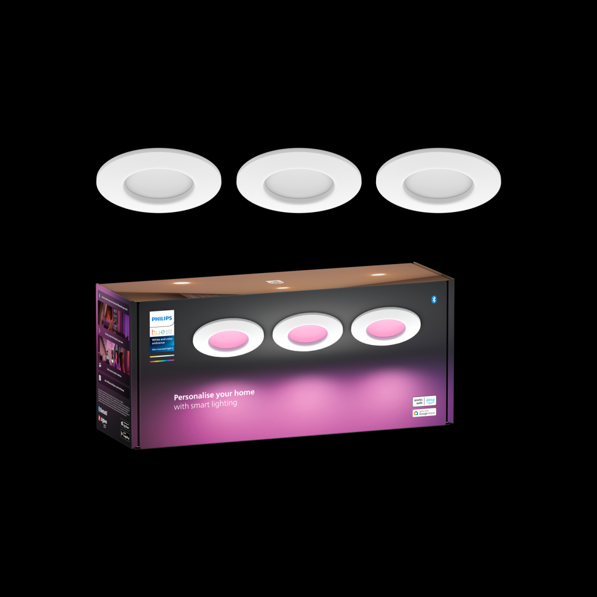 Philips Hue 8720169264731 LED sada bodových svítidel Slim downlight | 8,3W integrovaný LED zdroj | 2200-6500+RGBK