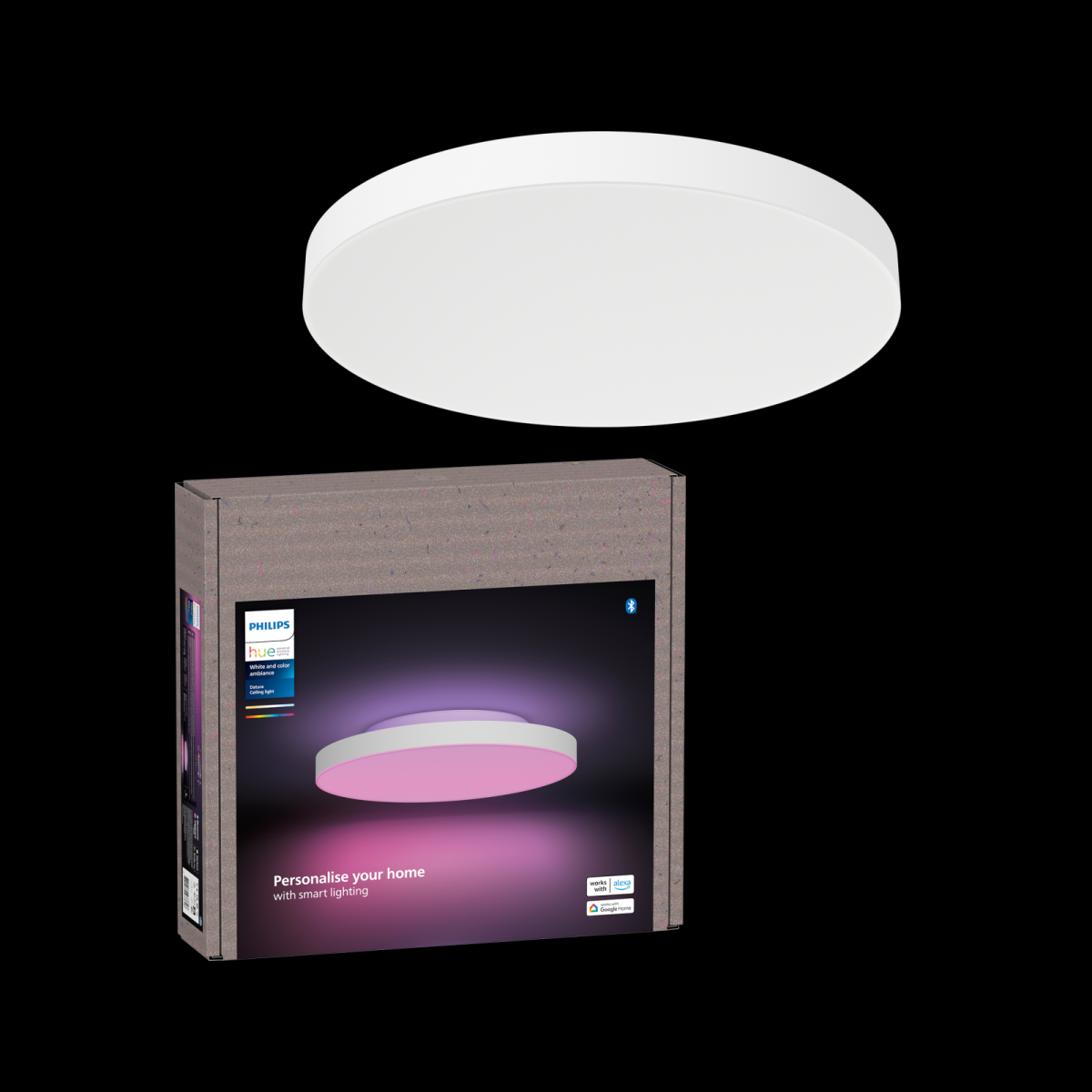 Philips Hue 8720169277618 LED přisazené stropní svítidlo Datura S Round | 48W integrovaný LED zdroj | 2000-6500+RGBK