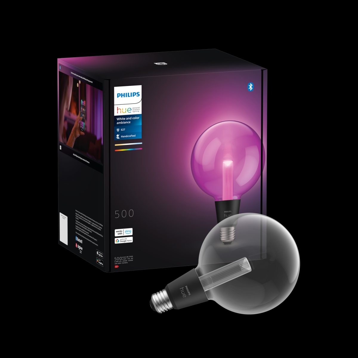Philips Hue 8720169311954 LED inteligentní žárovka globe  | 6,8W E27 | 500lm | 2000-6500+RGBK