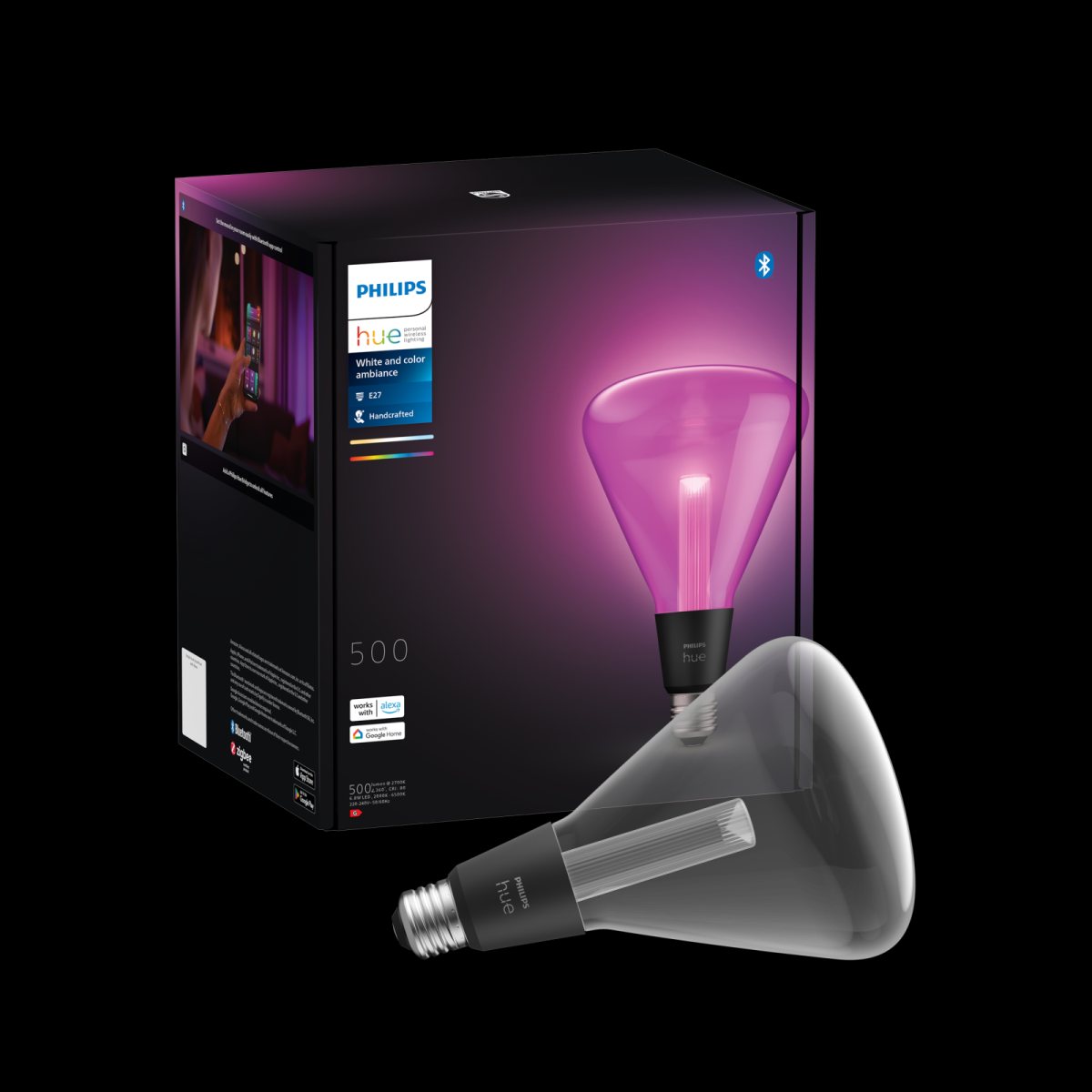 Philips Hue 8720169311978 LED inteligentní žárovka Triangle  | 6,8W E27 | 500lm | 2000-6500+RGBK