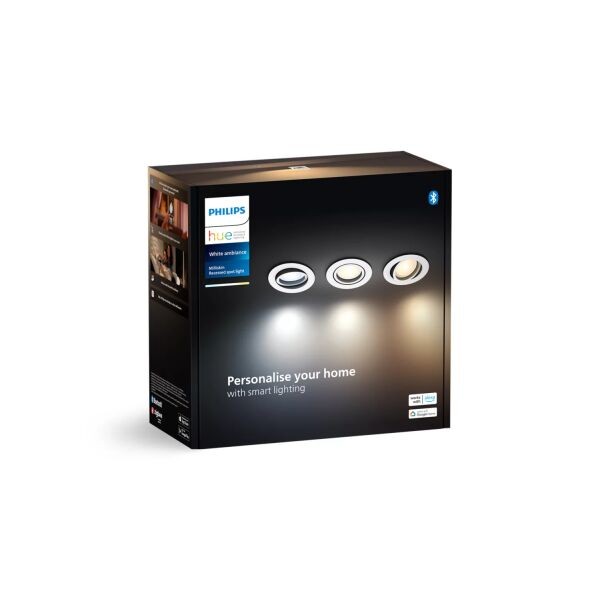 Philips Hue  8720169319936 LED zápustné svítidlo Milliskin  | 3x4,2W GU10 | 3x400lm | 2200-6500K