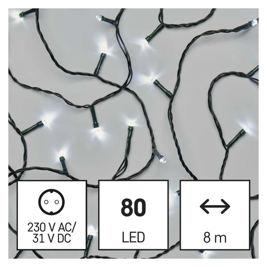 EMOS D4AC02 LED vánoční světelný řetěz integrovaný LED zdroj | 4000K