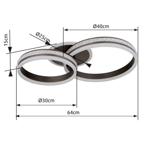 Globo 67314-50 LED přisazené stropní svítidlo GROUNI  | 50W integrovaný LED zdroj | 2600lm | 2700-6000K