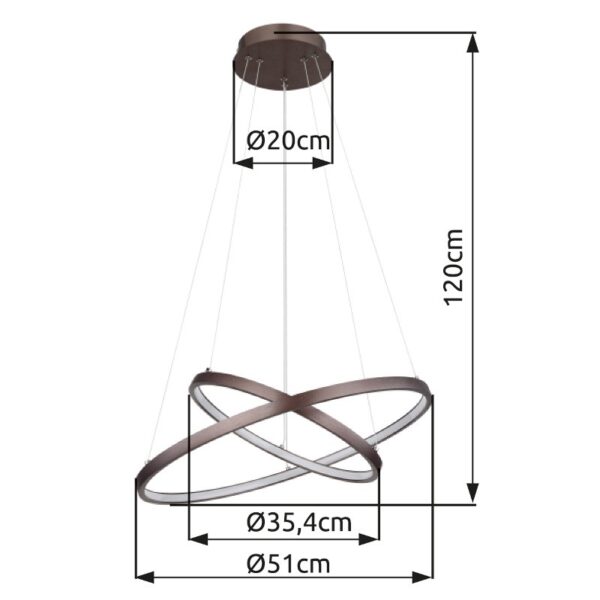 Globo 67192-42BR LED závěsné stropní svítidlo RALPH  | 42W integrovaný LED zdroj | 1500lm | 3000K
