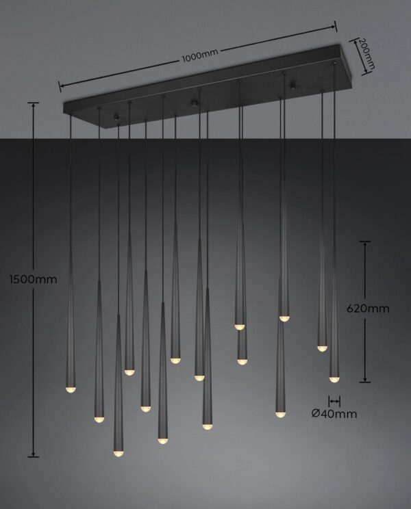 Trio SELECT  354811532  LED závěsné stropní svítidlo CALA  | 15x3,8W integrovaný LED zdroj | 15x450lm | 2300+3000+4000K