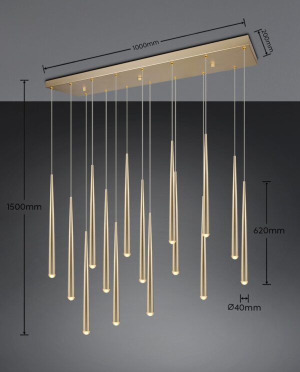 Trio SELECT  354811579  LED závěsné stropní svítidlo CALA  | 15z3,8W integrovaný LED zdroj | 15x450lm | 2300+3000+4000K