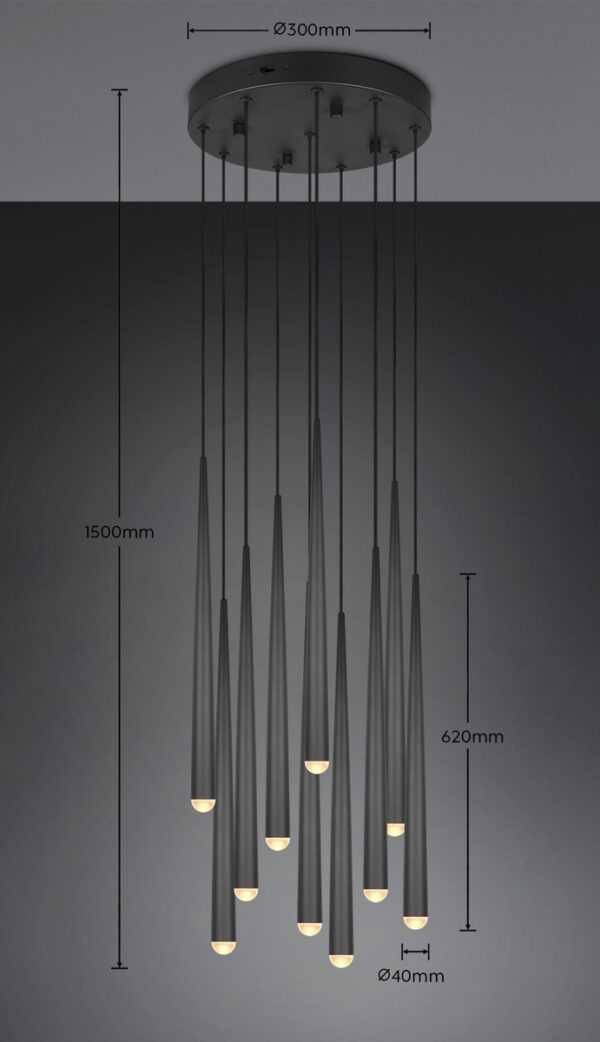 Trio SELECT  354831032  LED závěsné stropní svítidlo CALA  | 10x3,8W integrovaný LED zdroj | 10x450lm | 2300+3000+4000K