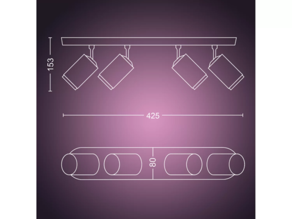Philips HUE  8720169319578 LED bodové stropní svítidlo Fugato  | 4x4,2W GU10 | 2000-6500K+RGBK