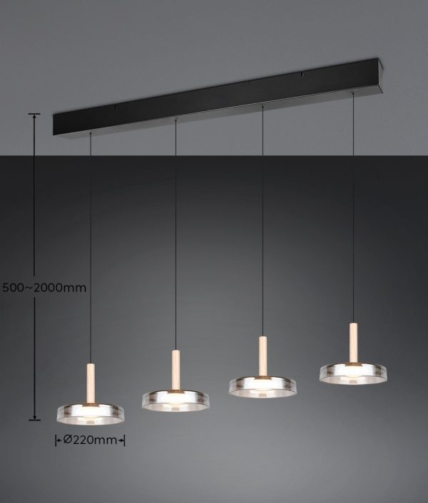 Trio T354910432 LED závěsné stropní svítidlo CELESTE  | 4x7,5W integrovaný LED zdroj | 4x750lm | 3000K