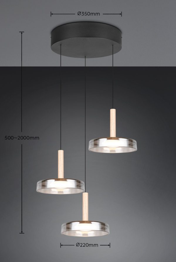 Trio T354930332 LED závěsné stropní svítidlo CELESTE  | 3x7,5W integrovaný LED zdroj | 3x750lm | 3000K