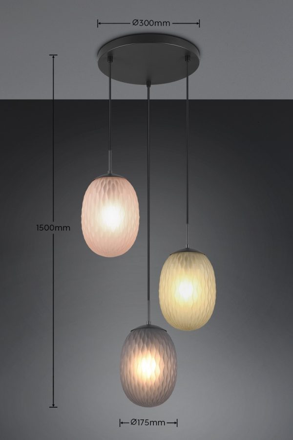 Trio T364230317 závěsné stropní svítidlo FACETTE  E27