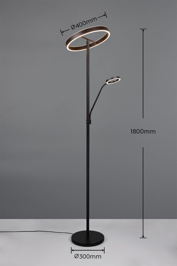 Trio T449510232 LED stojací lampa WILLIS  | 39+6W integrovaný LED zdroj | 4600lm | 2700+3350+4000K