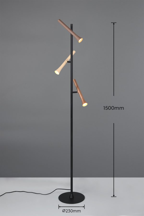 Trio T452010317 LED stojací lampa FIATO  | 3x3W integrovaný LED zdroj | 400lm | 2300+3000+4000K