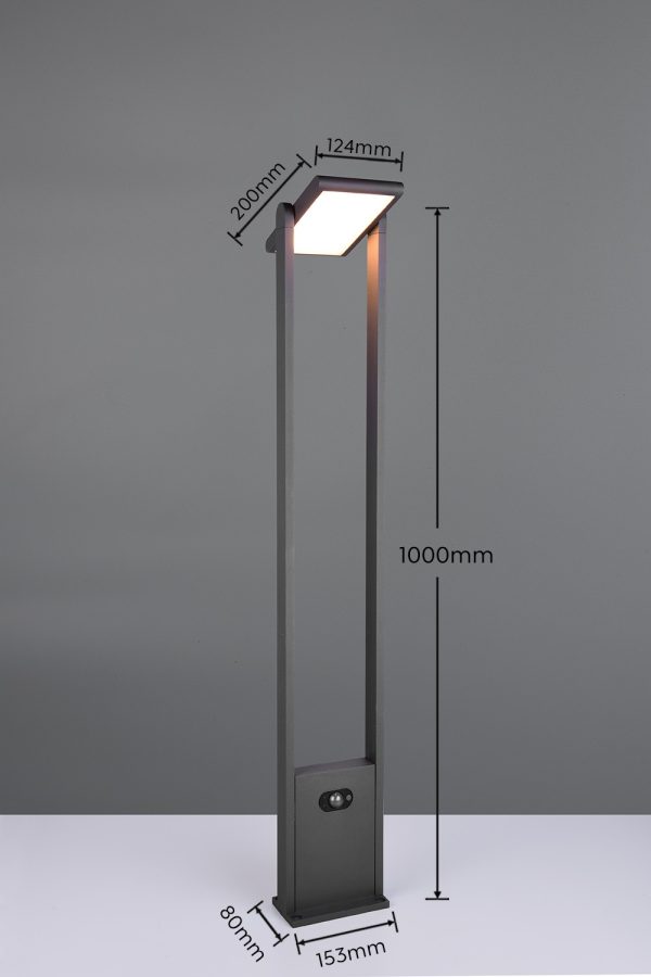 Trio T453769142 LED zahradní sloupek MALAWI  | 5W integrovaný LED zdroj | 700lm | 2300+3000+4000K