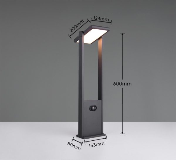 Trio T553769142 LED zahradní sloupek MALAWI  | 5W integrovaný LED zdroj | 700lm | 2300+3000+4000K